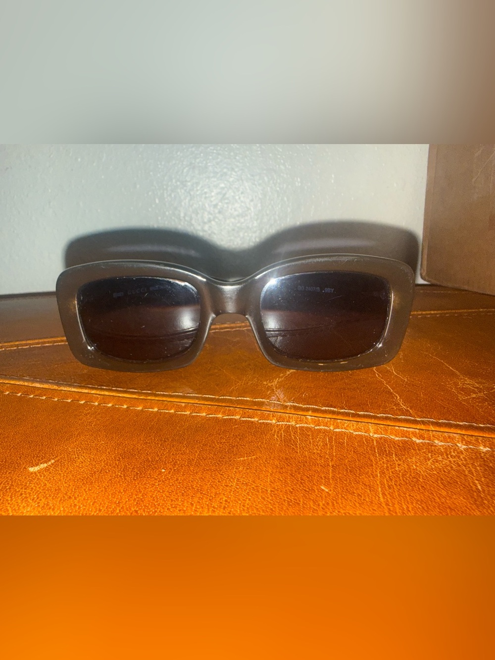 Gucci Brown Rectangular Sunglasses
